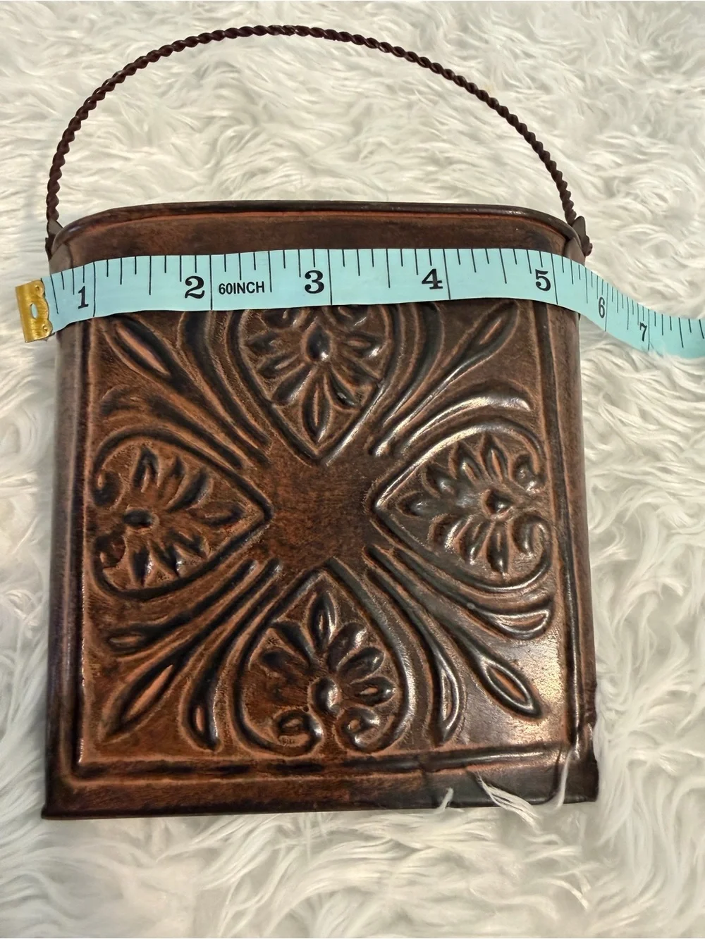 Hosley Cooper Wall Pocket Planter Patina MCM Boho Cottage Core Rustic
